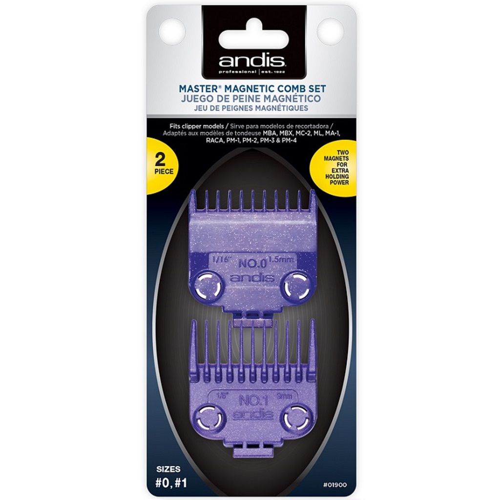 Andis Master Magnetic Attachment Combs 2pc set #01900 - Palms Fashion Inc.