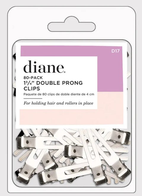 DIANE 1 3/4 INCH DOUBLE PRONG CLIPS 80-PACK # D17 - Palms Fashion Inc.